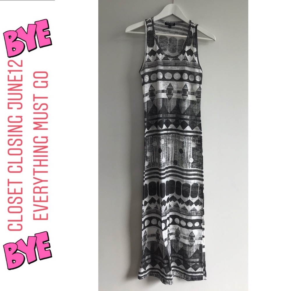 TOPSHOP MIDI SHEER GEOMETRIC DRESS